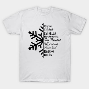 Christmas Snowflake Spanish Language T-Shirt